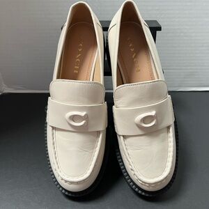 COACH-Leah Chunky Sole Leather Loafers-Size 7B